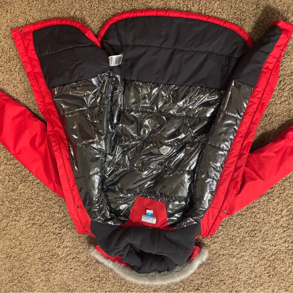 Columbia Women's Suttle Mountain Omni-Heat Bright Red Parka VERY WARM - Picture 6 of 8
